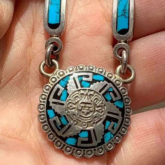 Jewelry - Genuine Turquoise inlay 950 Silver necklace